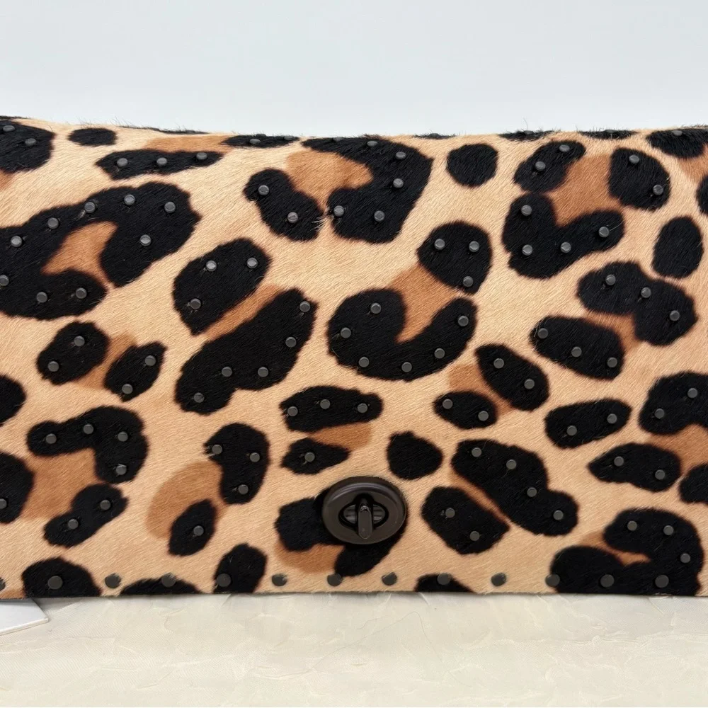 NWT COACH Dinky With Rivet Embellished Leopard Print 32869 - Picture 2 of 14